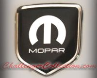 Steering Wheel 3D Decal badge – BLACK / CHROME with M and Mopar logo    - For the 2008-2010  Dodge Challenger