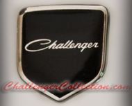 Nose 3D Decal badge –BLACK / CHROME with old style Challenger - For the 2008 and Up  Dodge Challenger