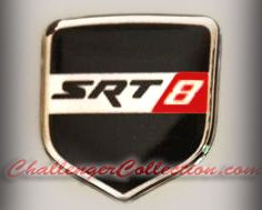 Steering Wheel 3D Decal badge –BLACK / CHROME / RED with SRT 8 - For the 2008-2010  Dodge Challenger