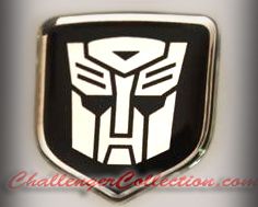 Steering Wheel 3D Decal badge – BLACK / CHROME with Autobot Transformers logo  - For the 2008-2010  Dodge Challenger
